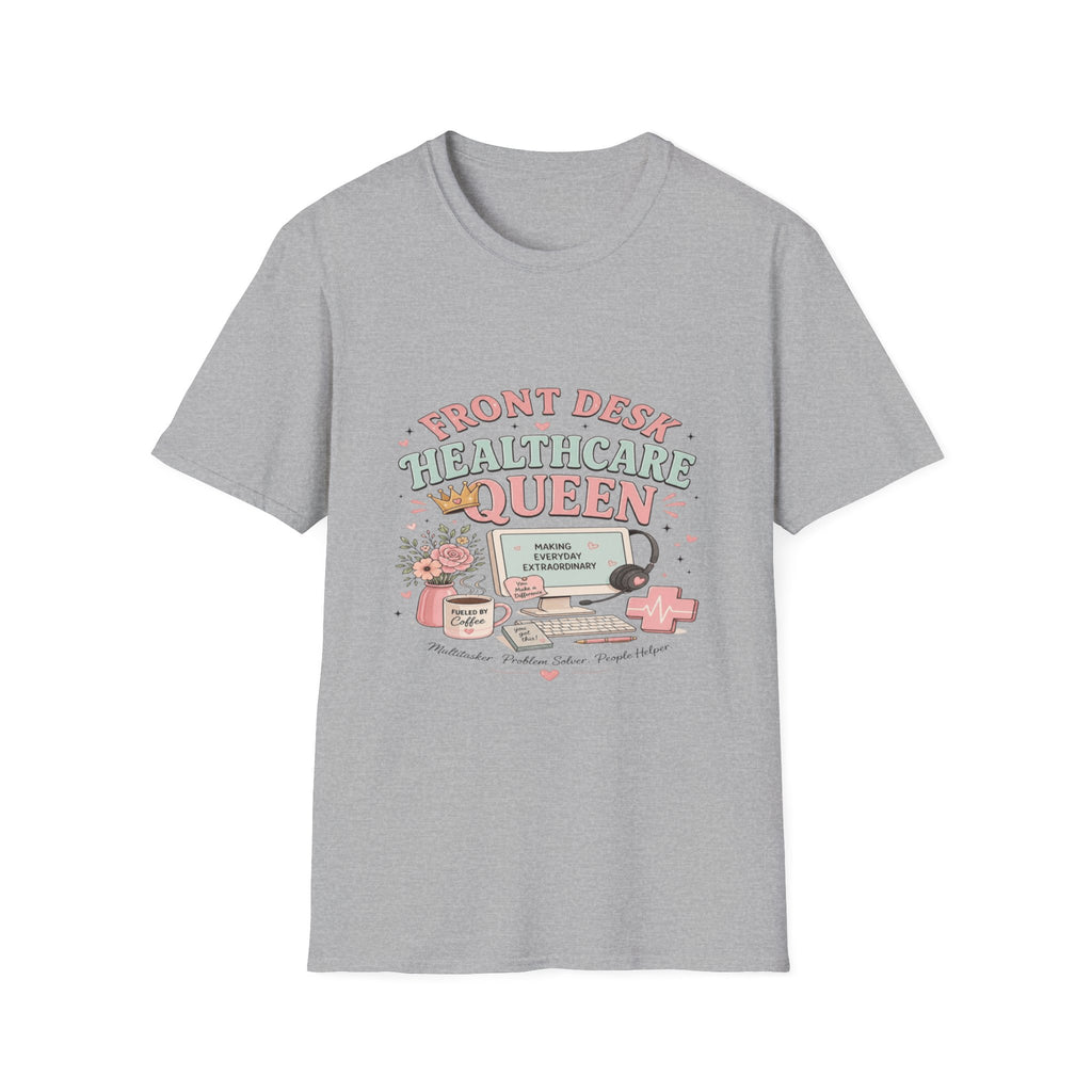 Playful Feminine Design For Front Desk Healthcare Queen- Graphic Tees