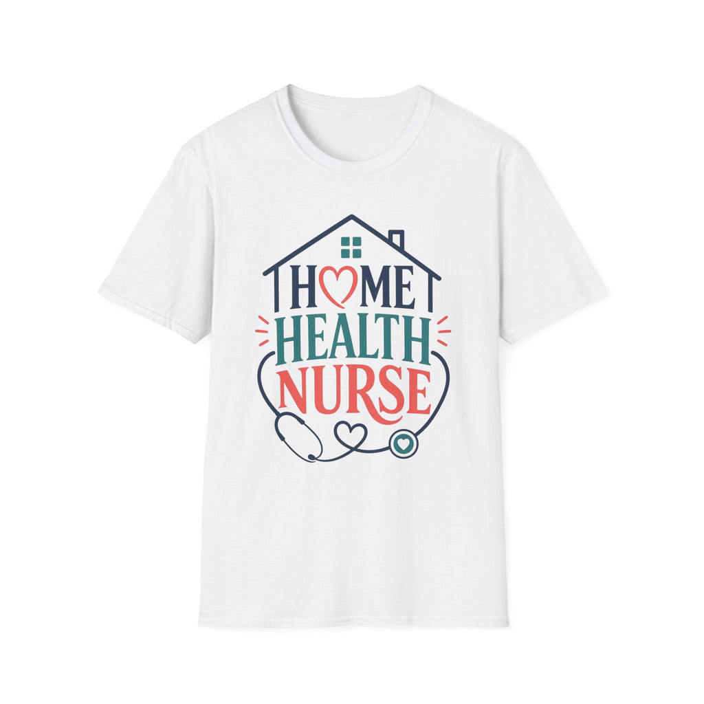 Home Health Nurse T Shirt Design With Heart And Stethoscope