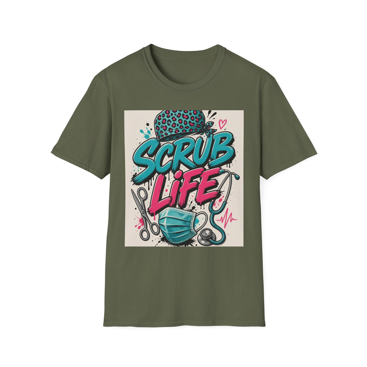 Scrub Life T Shirt Design Featuring Bold Streetwear Typography