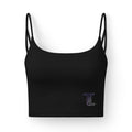 Luxe Women's Bralette – Minimal Black Crop Top with Subtle Monogram