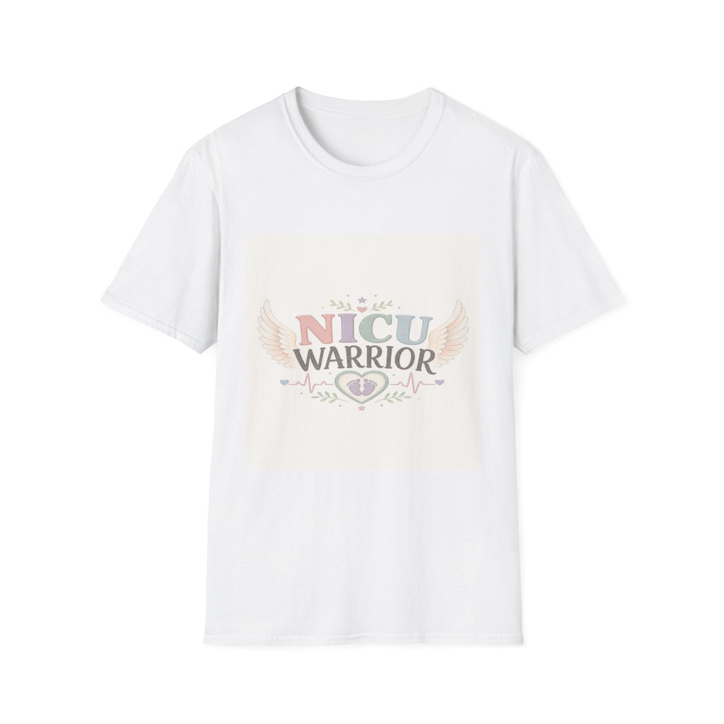 NICU Warrior Design With Baby Footprint And Angel Wings- Graphic Tees