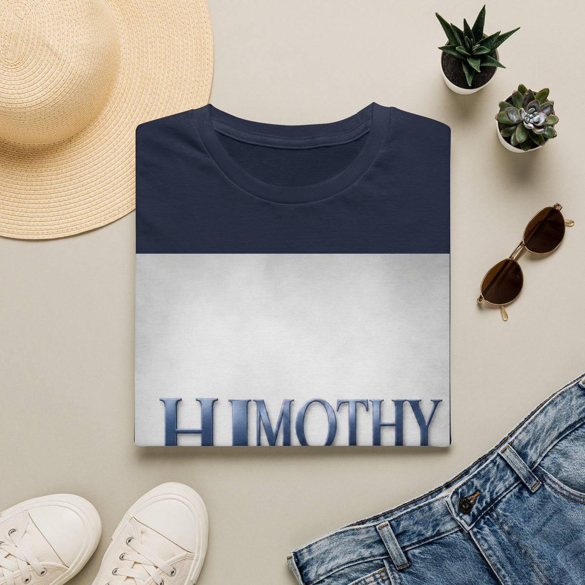Timothy Name Graphic T-Shirt — 'HIMOTHY' Vintage Lettering Tee
