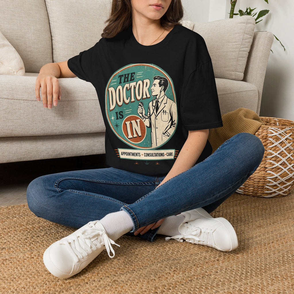 Vintage 1950s Doctor Office Graphic With Classic Badge