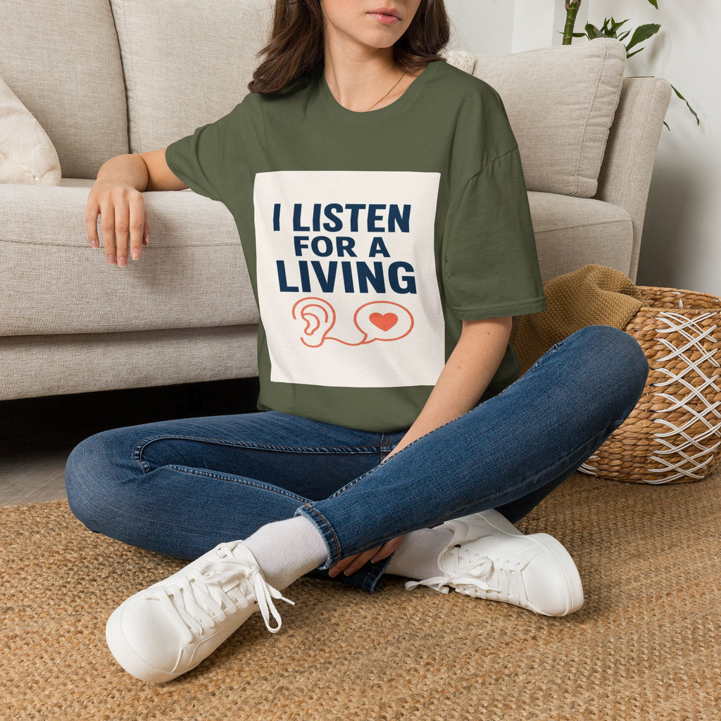 Bold Text And Minimalist Ear Illustration In Modern Design- Graphic Tees