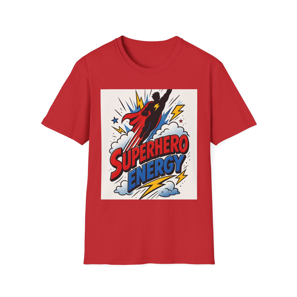 Dynamic Superhero Silhouette Soaring Through Colorful Clouds