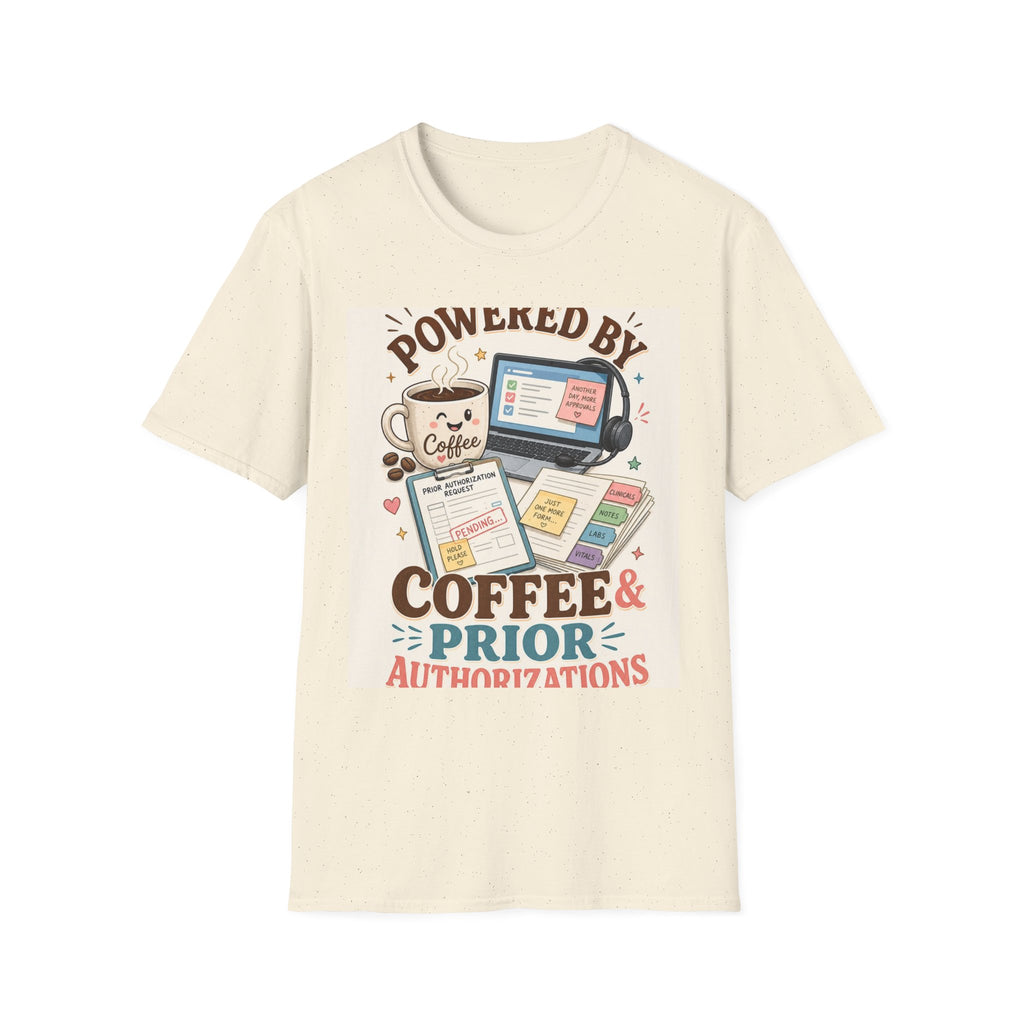 Whimsical T Shirt Design Featuring Coffee And Prior Authorizations (1)