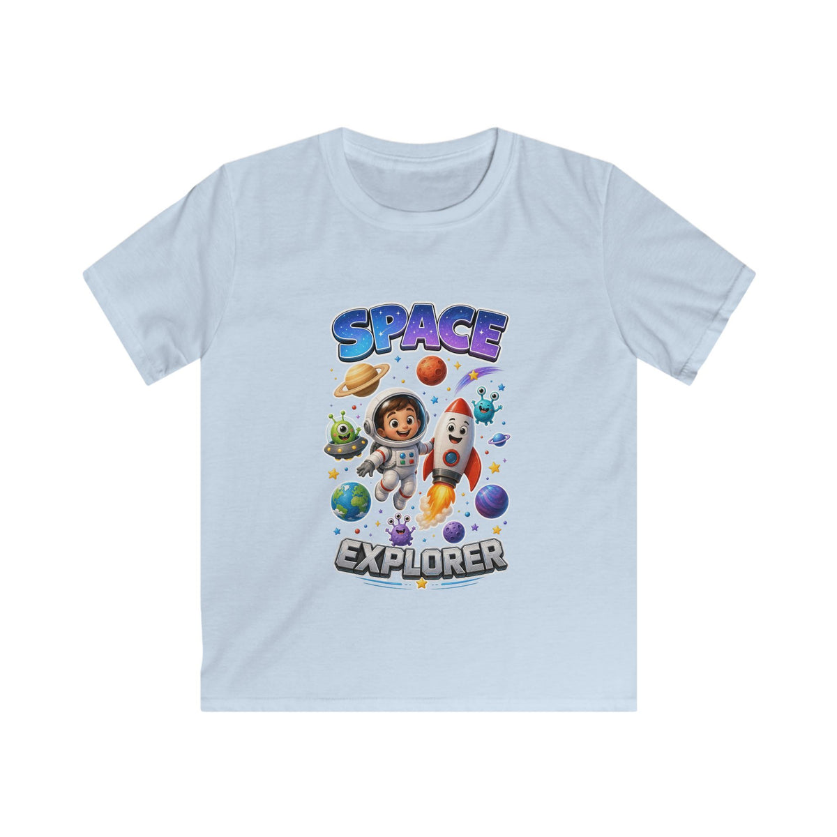 Kids Space Explorer T‑Shirt — Cute Astronaut Rocket Tee for Boys & Girls