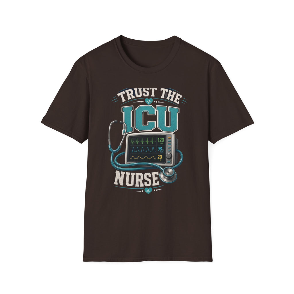 Bold T Shirt Design Featuring Trust The ICU Nurse Phrase