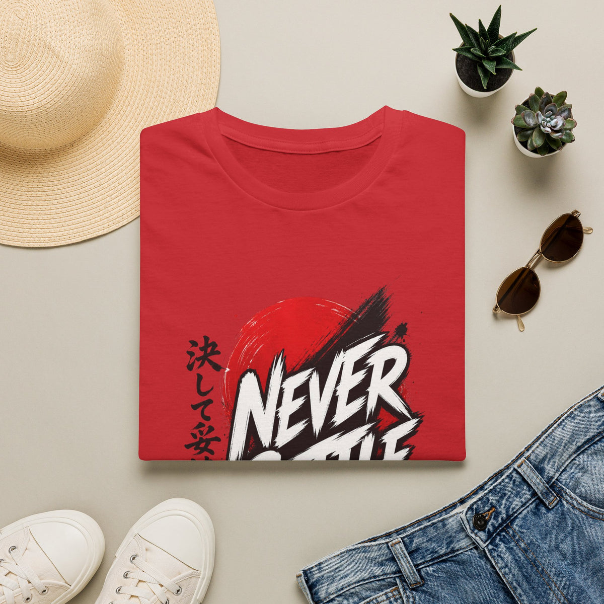 Never Settle T-Shirt — Japanese Brush Art Graphic Tee