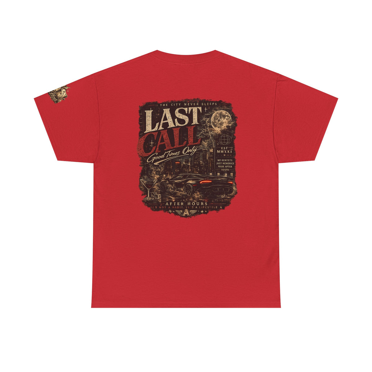Last Call Graphic Tee — Vintage Bar Nightlife T‑Shirt