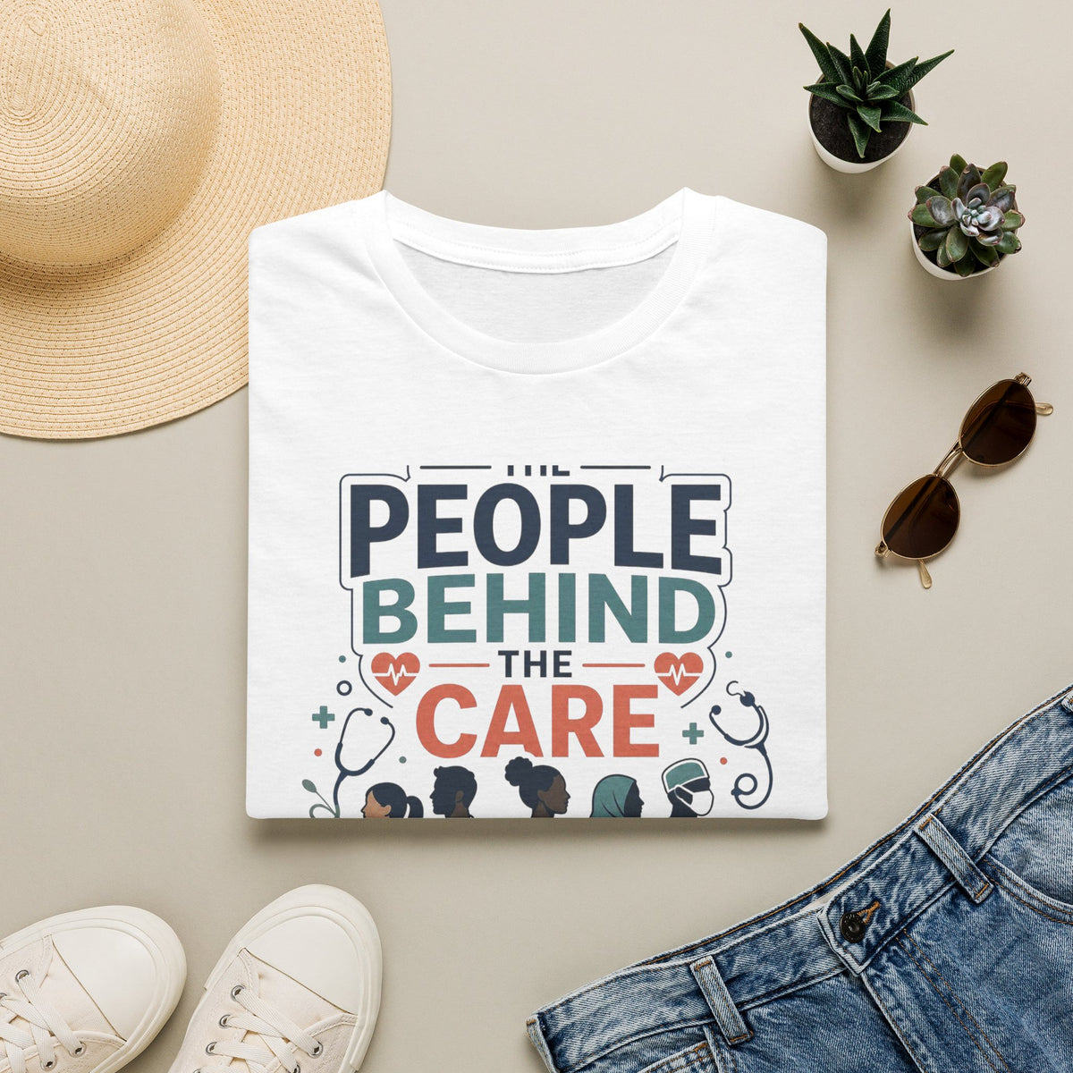 Modern T Shirt Design Celebrating Healthcare Professionals' Dedication