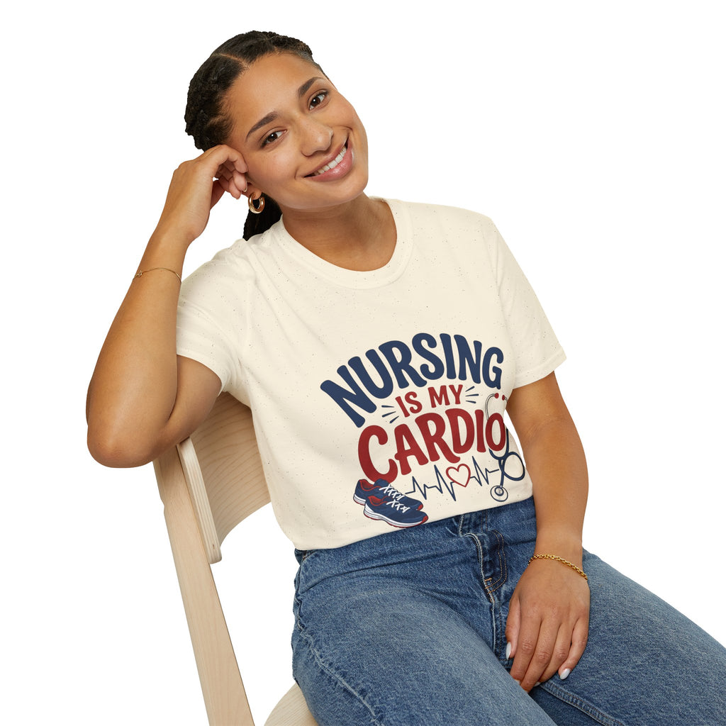 Nursing Is My Cardio T‑Shirt — Funny Nurse Gift Tee