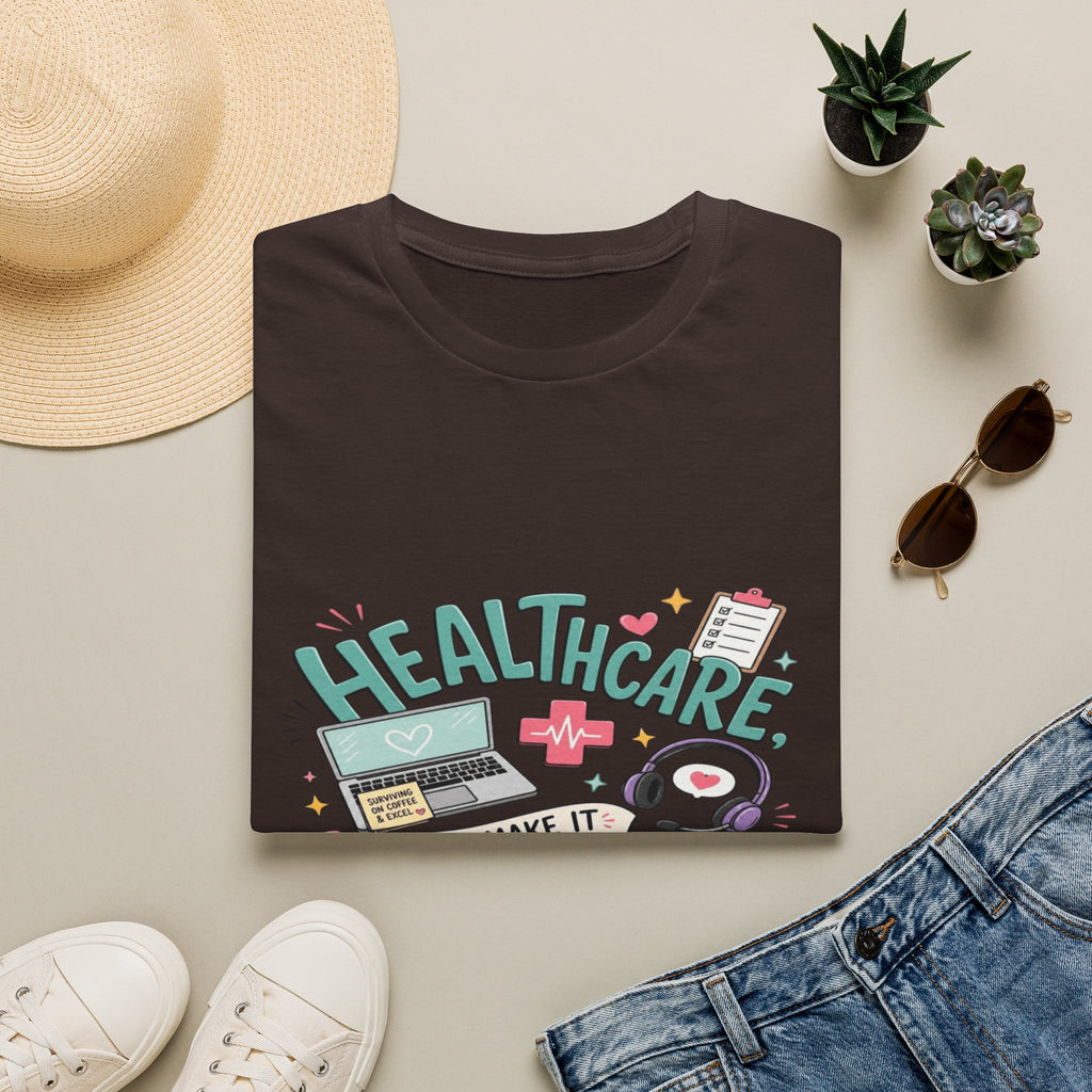 Humorous T-Shirt Design With Playful Healthcare Admin Typography- Graphic Tees