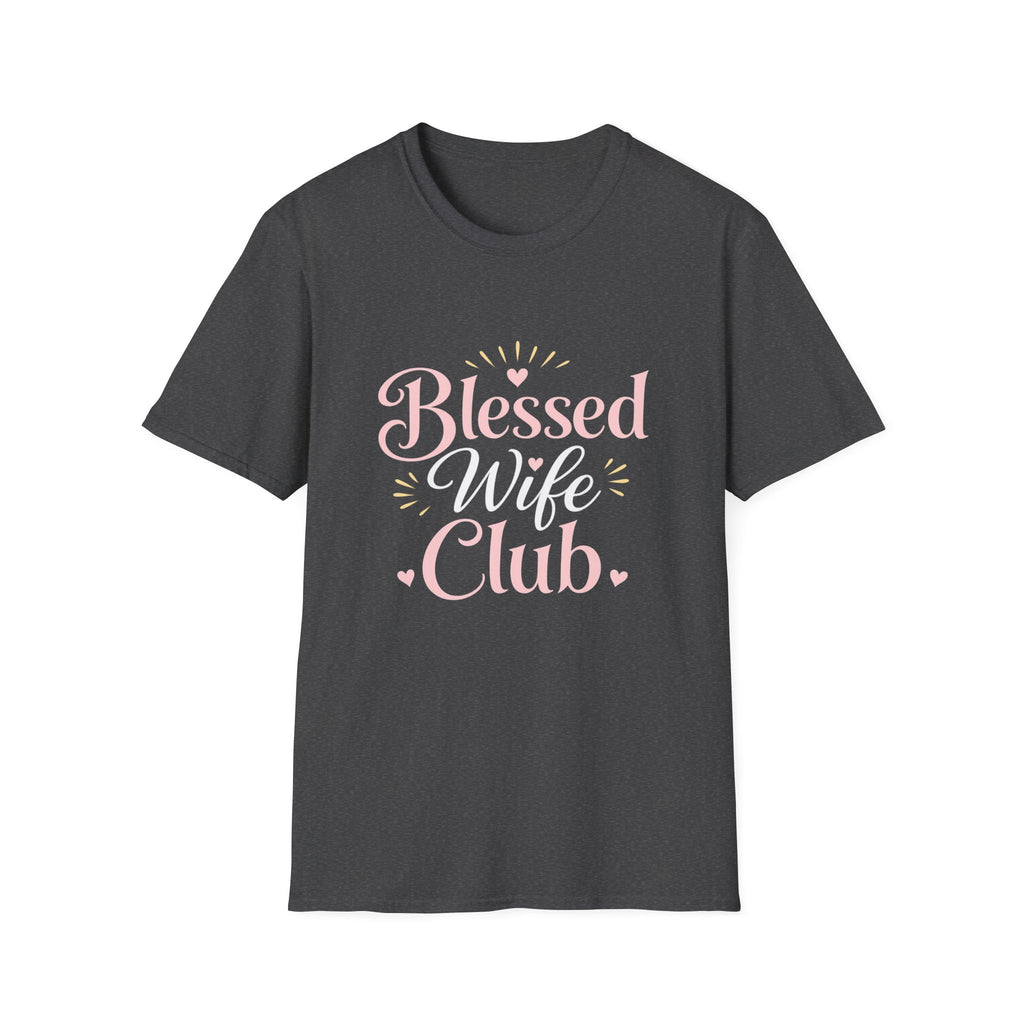 Blessed Wife Club T-Shirt — Pastel Pink 'Blessed' Graphic Tee