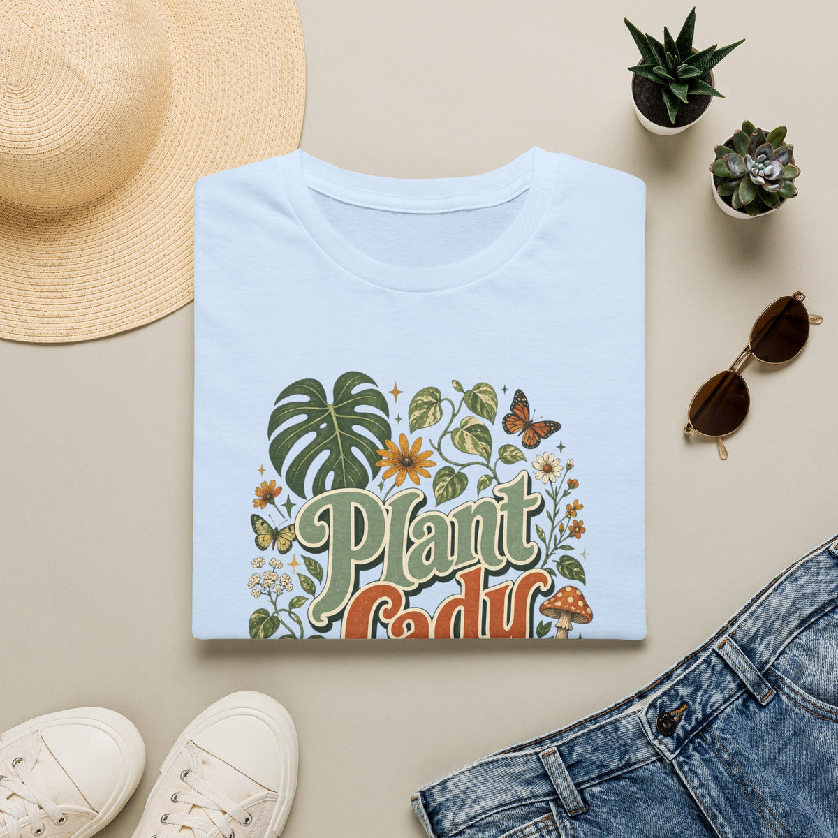 Plant Lady T-Shirt — Vintage Botanical Graphic Tee for Plant Lovers