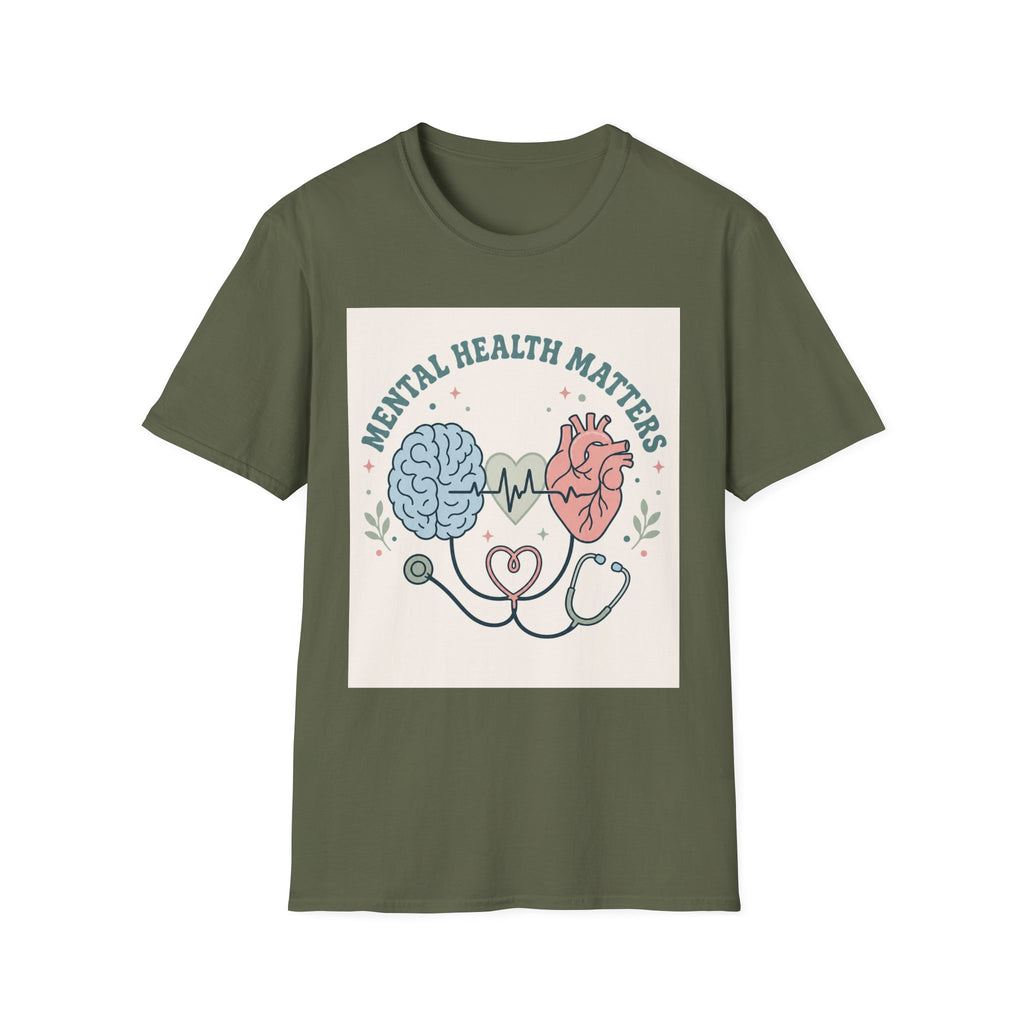 Stylized Brain And Heart Design For Mental Health Awareness