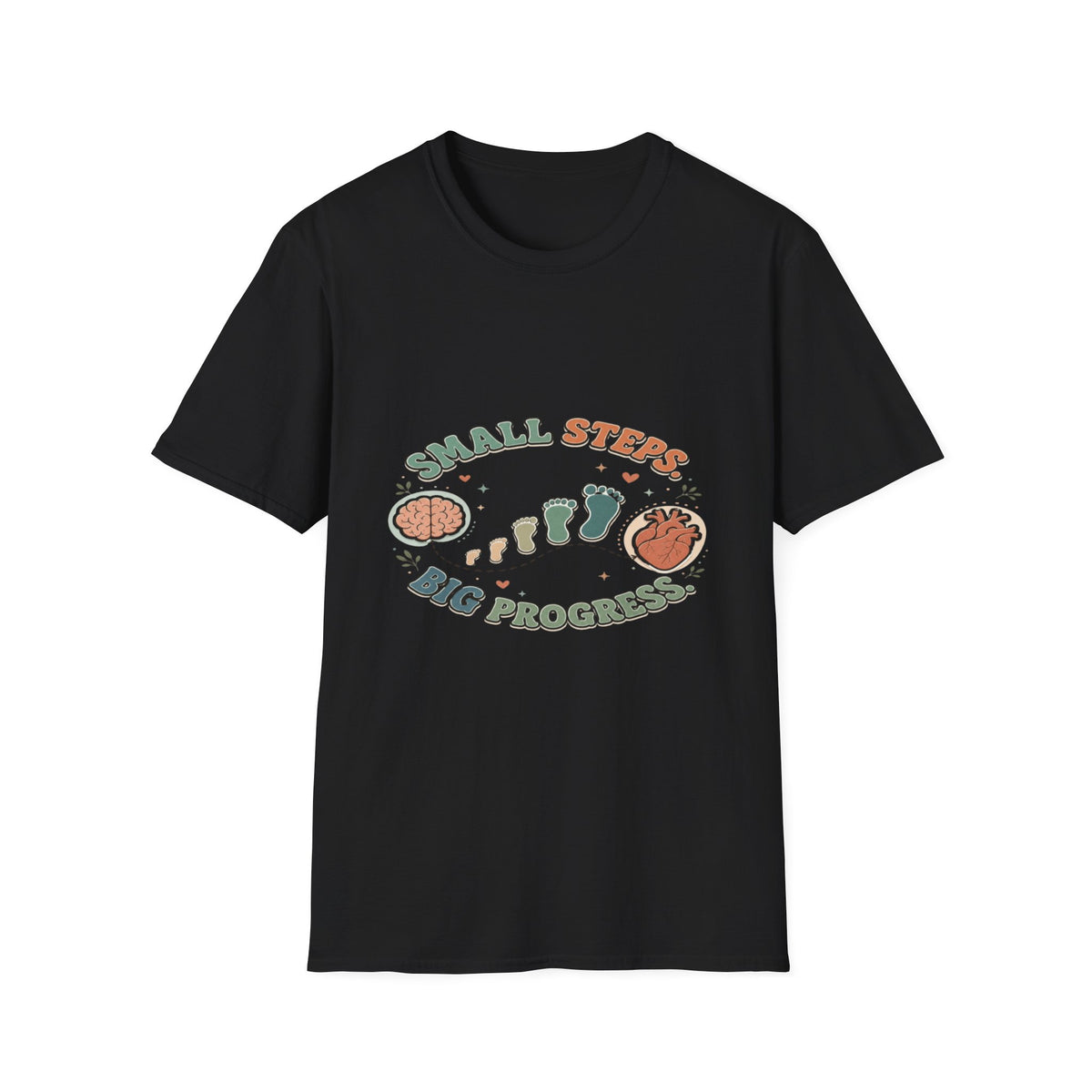 Typography Design Showcasing Small Steps Leading To Growth- Graphic Tees