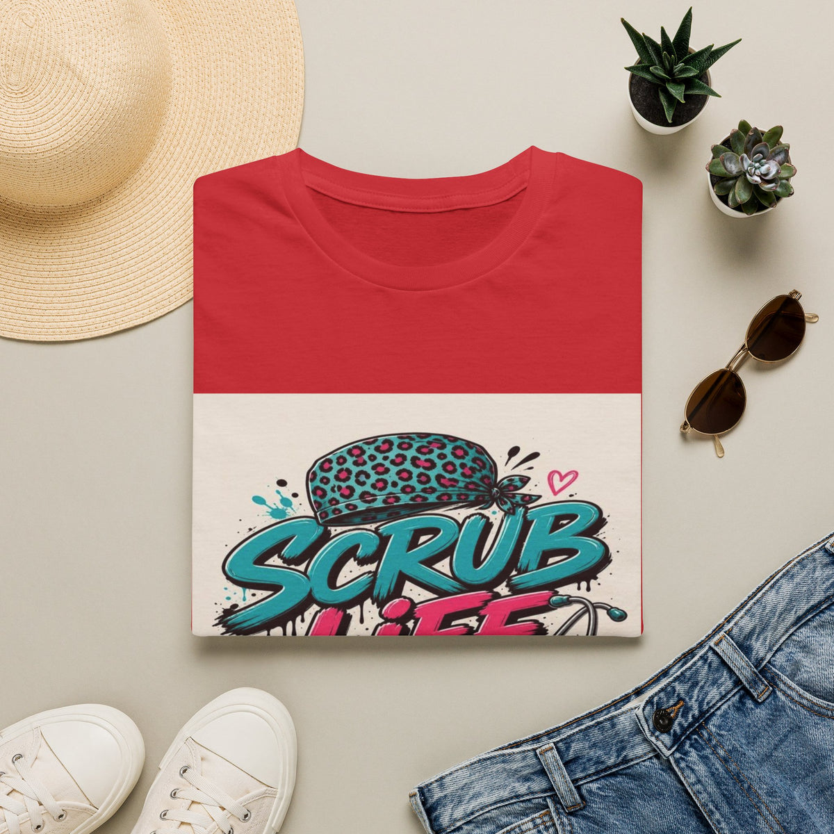 Scrub Life T-Shirt Design Featuring Bold Streetwear Typography- Graphic Tees