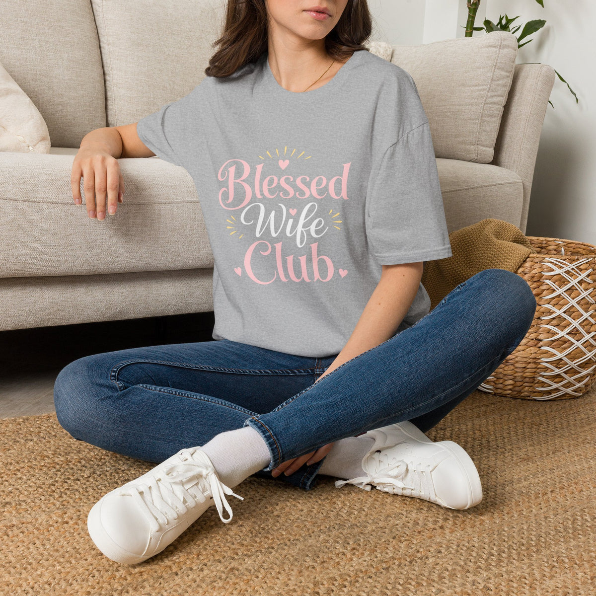 Blessed Wife Club T-Shirt — Pastel Pink 'Blessed' Graphic Tee