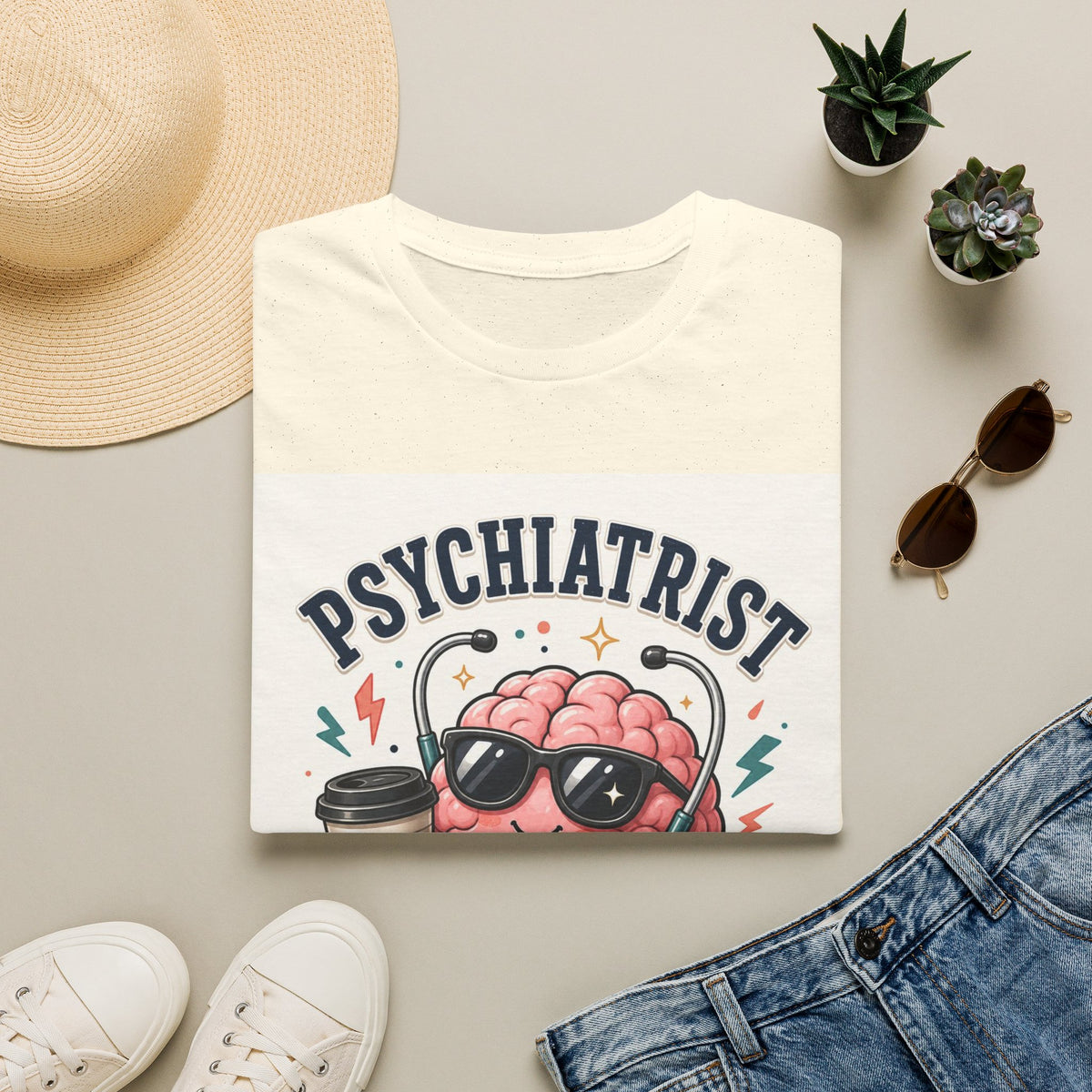 Trendy Healthcare T Shirt Design Featuring Psychiatrist Energy Phrase
