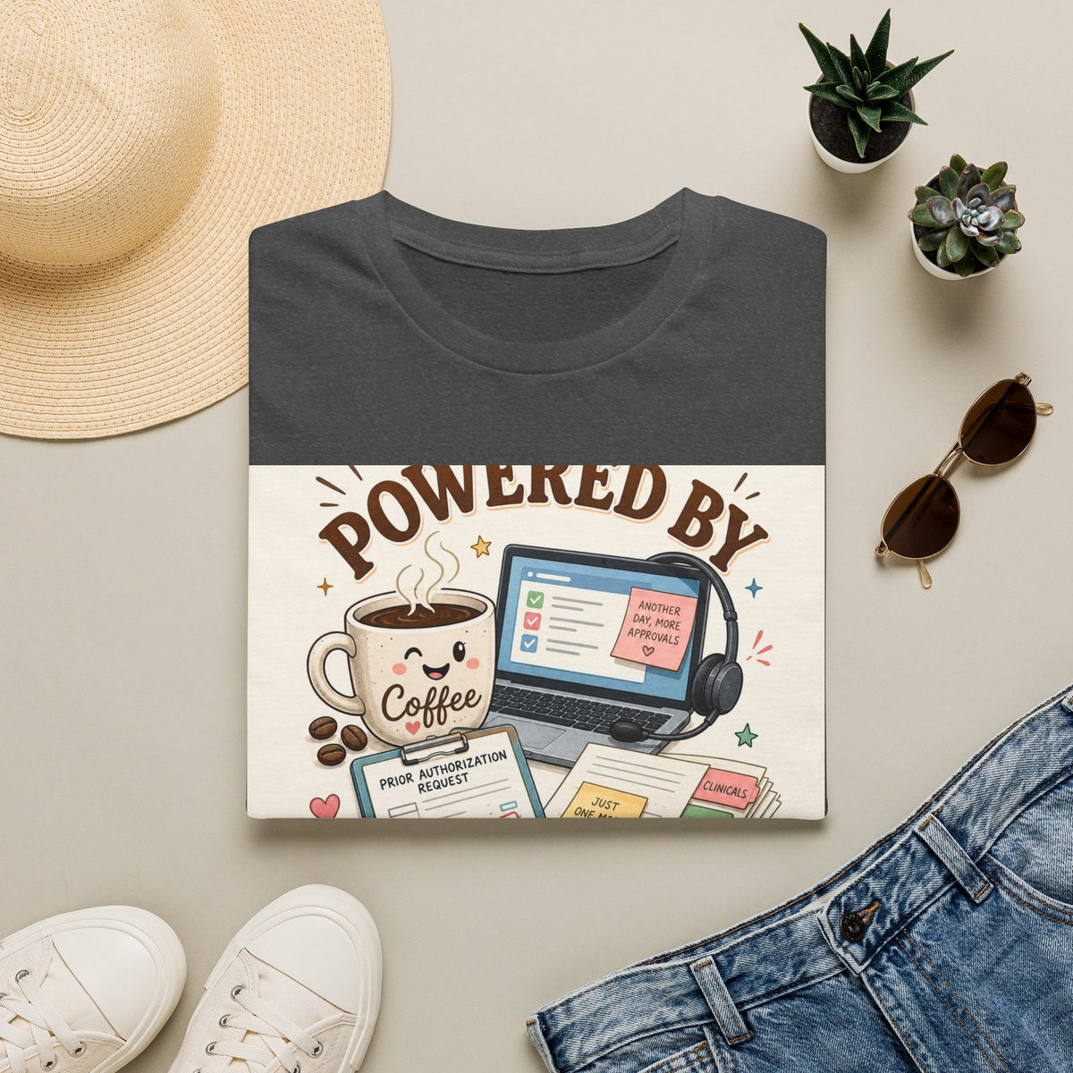 Whimsical T Shirt Design Featuring Coffee And Prior Authorizations (1)