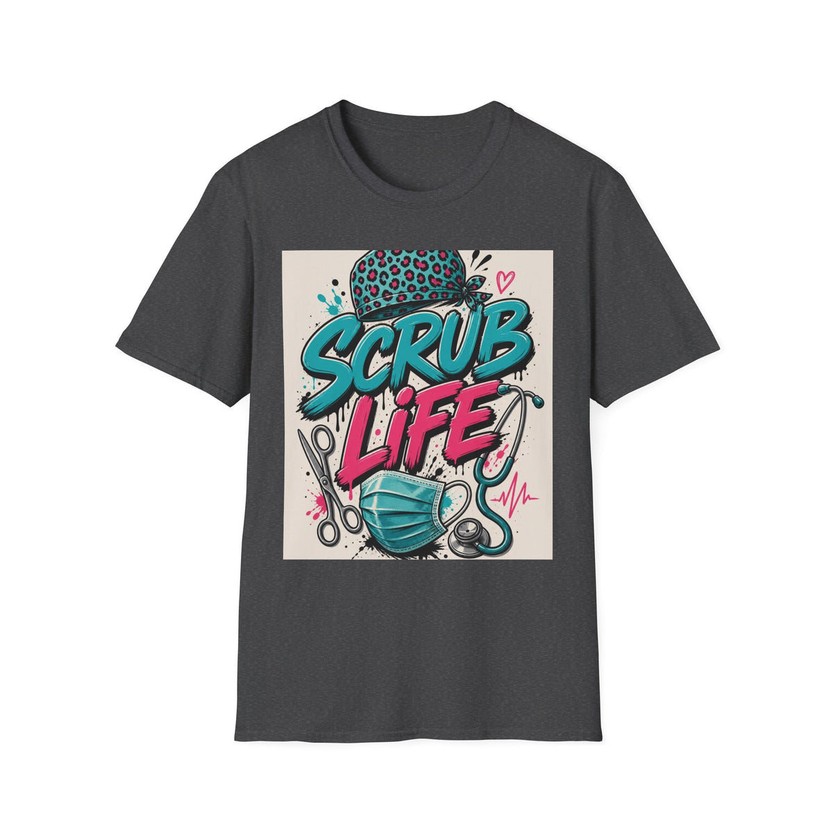 Scrub Life T Shirt Design Featuring Bold Streetwear Typography