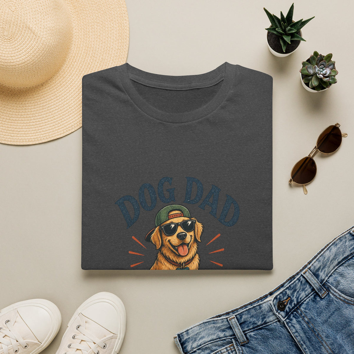 Dog Dad T-Shirt — "Living the Pooch Life" Graphic Tee for Dog Lovers