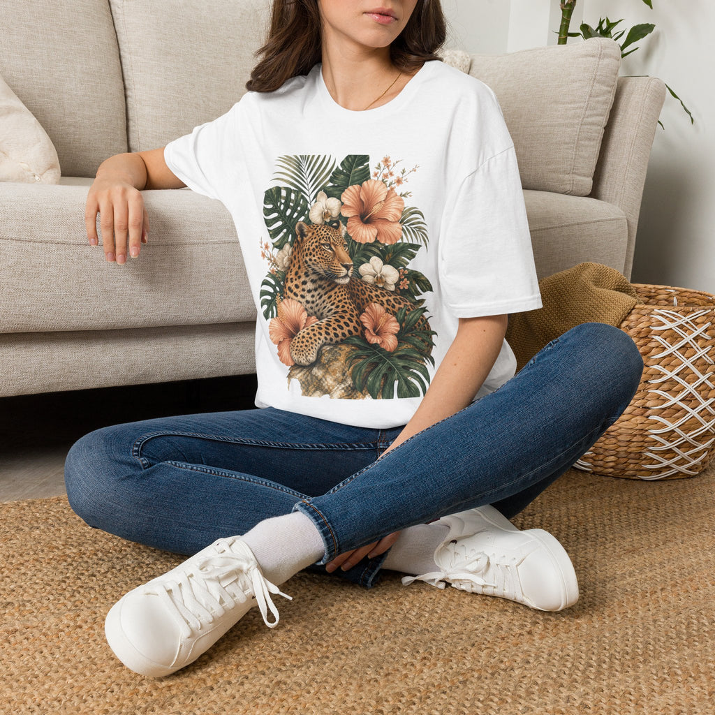 Leopard & Tropical Hibiscus T-Shirt