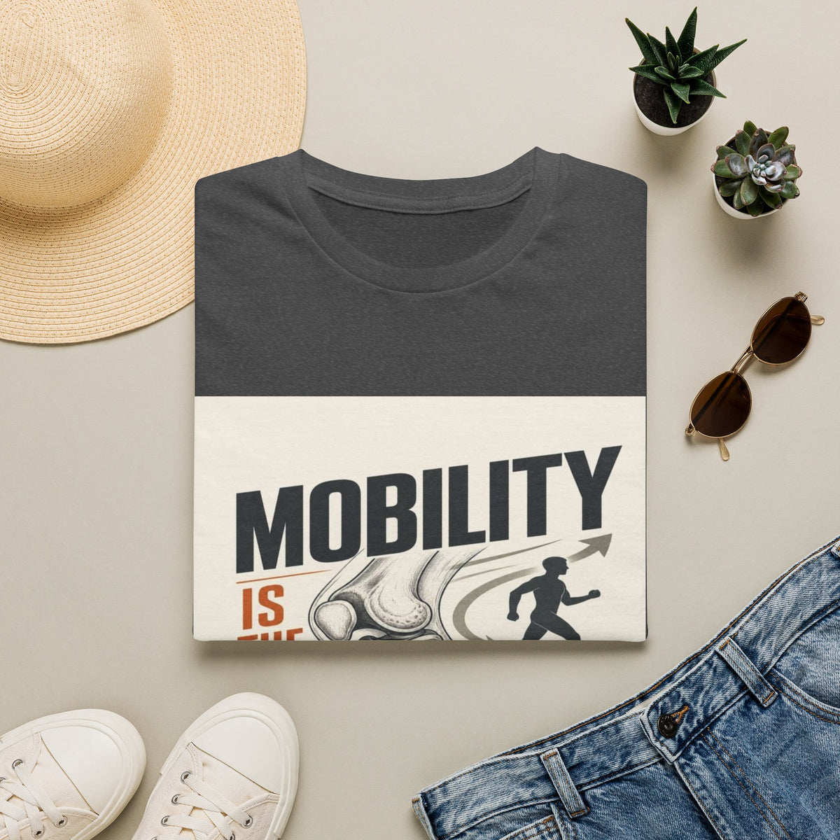 Bold Typography And Anatomical Illustration Representing Mobility Mission- Graphic Tees