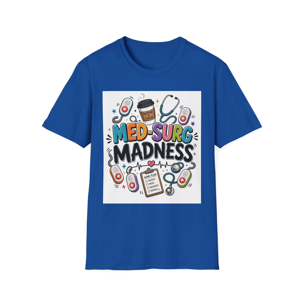 Vibrant T Shirt Design Featuring MED SURG MADNESS Phrase