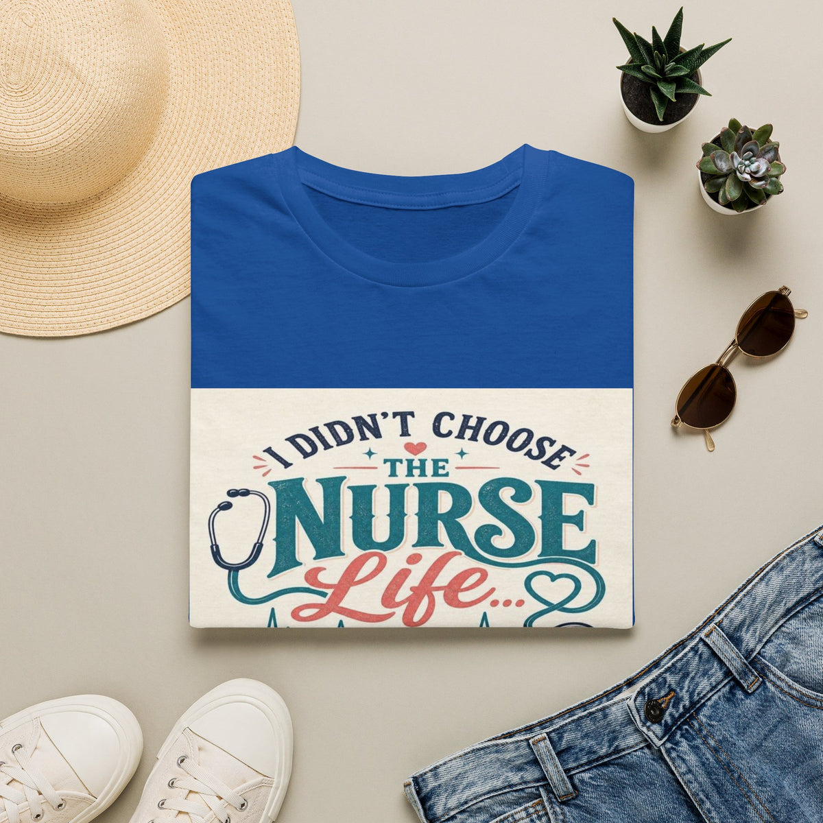 Trendy T-shirt Design Showcasing Playful Nurse Life Typography- Graphic Tees
