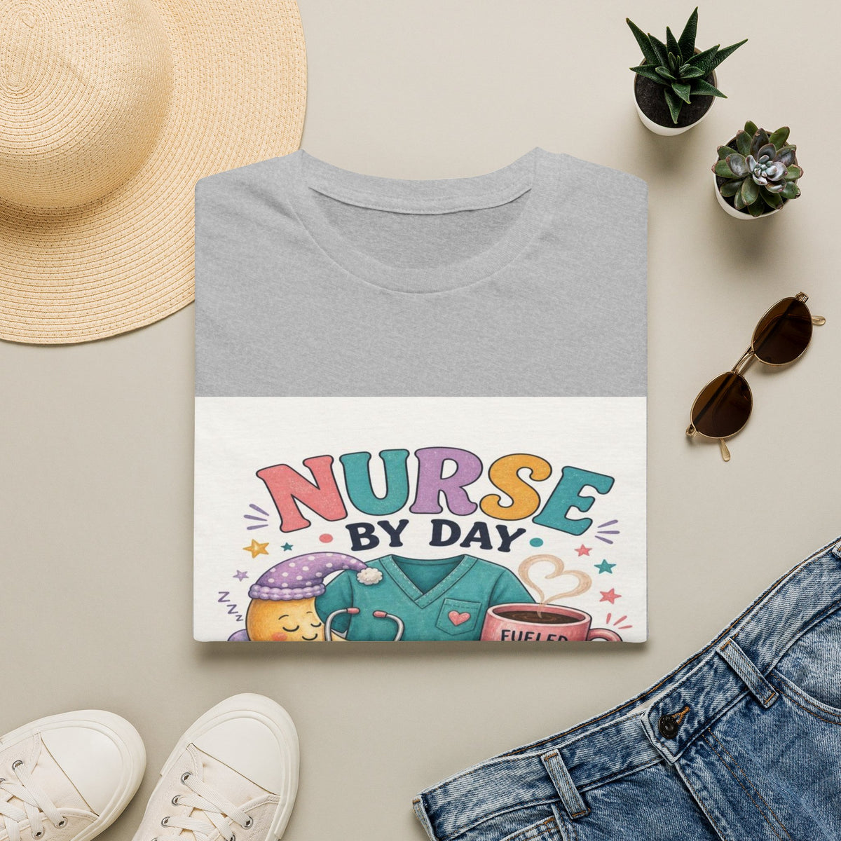 Playful T-shirt Design Featuring Nurse Life Typography And Illustrations (1)- Graphic Tees
