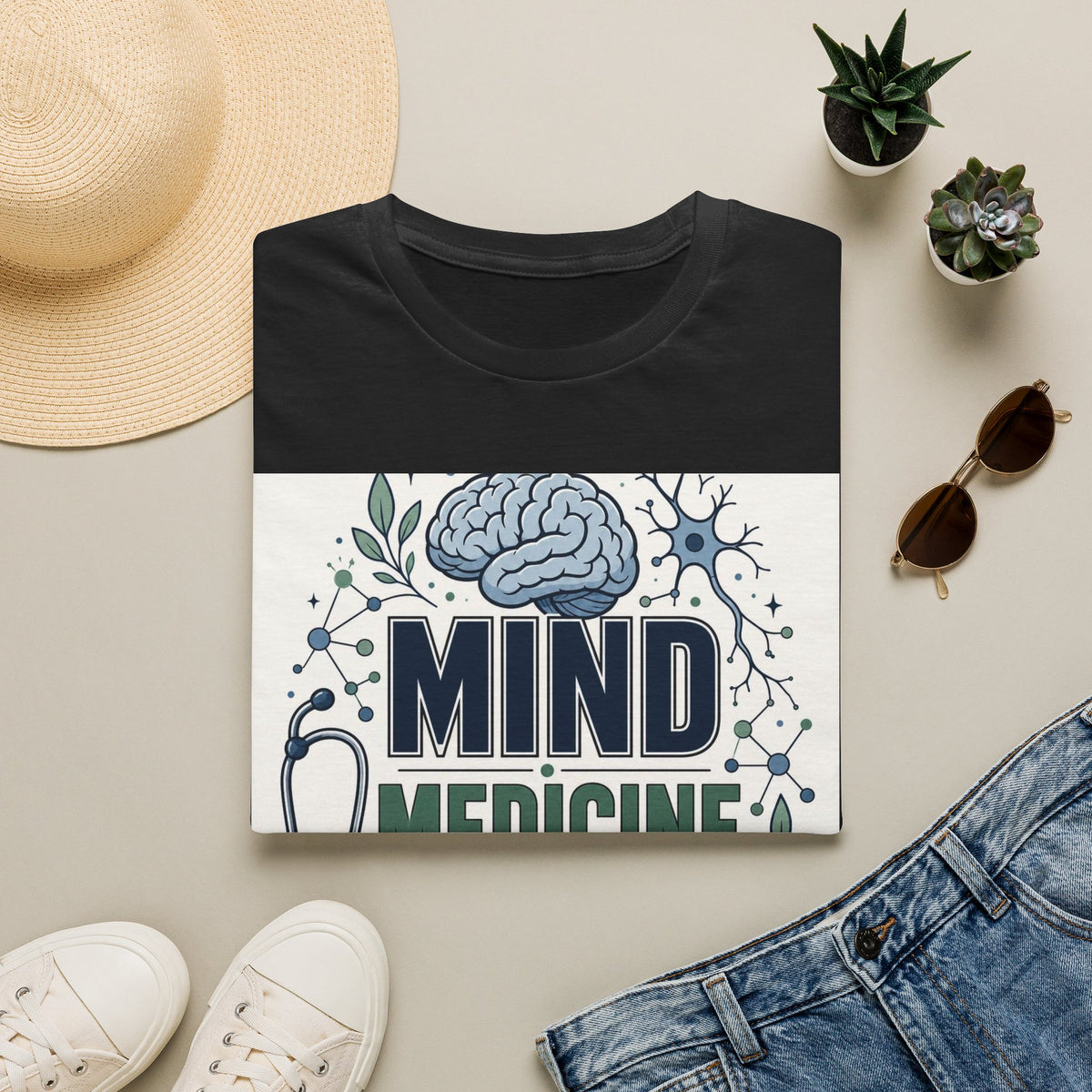 Illustration Of Stacked Words Mind Medicine Healing With Medical Icons