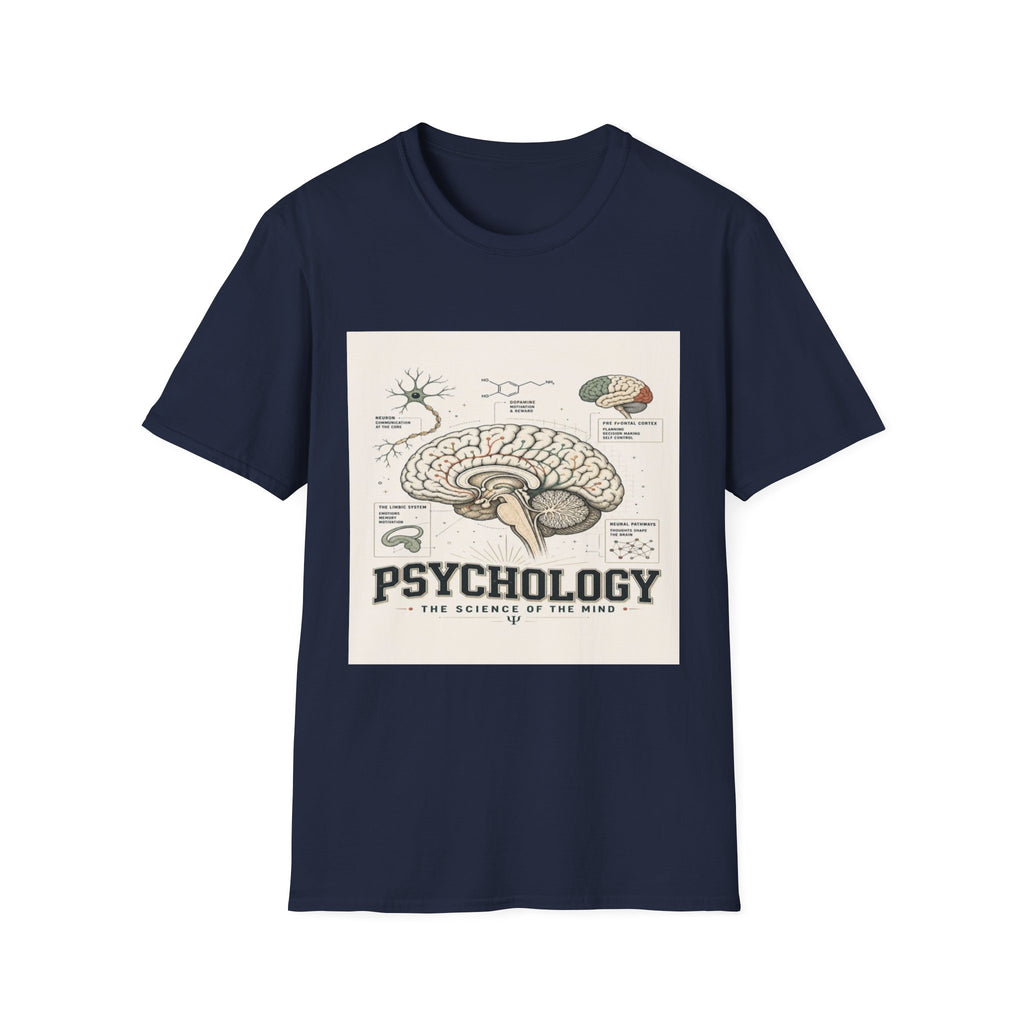Human Brain Illustration Featuring Neural Pathways And Typography- Graphic Tees