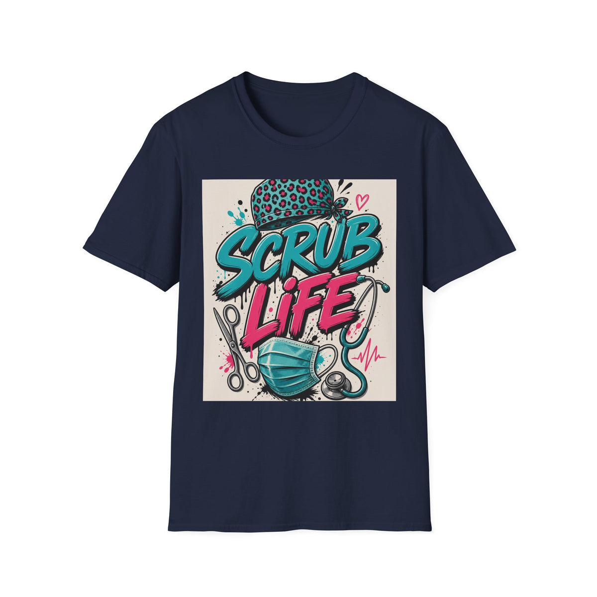 Scrub Life T Shirt Design Featuring Bold Streetwear Typography