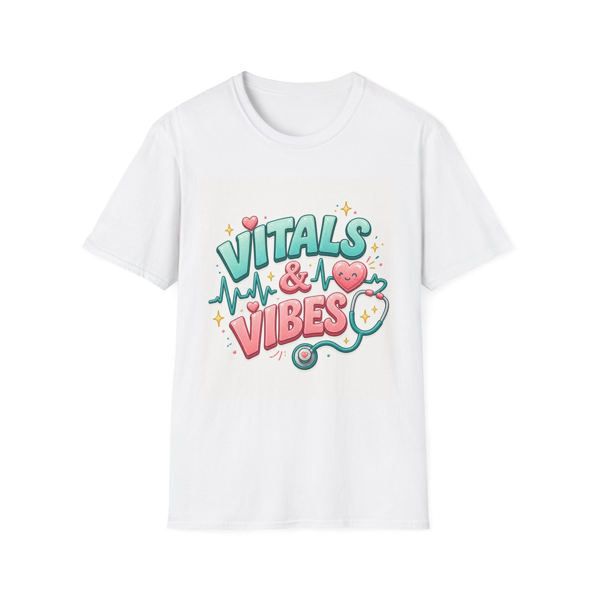 Trendy Healthcare T Shirt Design Featuring Vitals And Vibes (1)