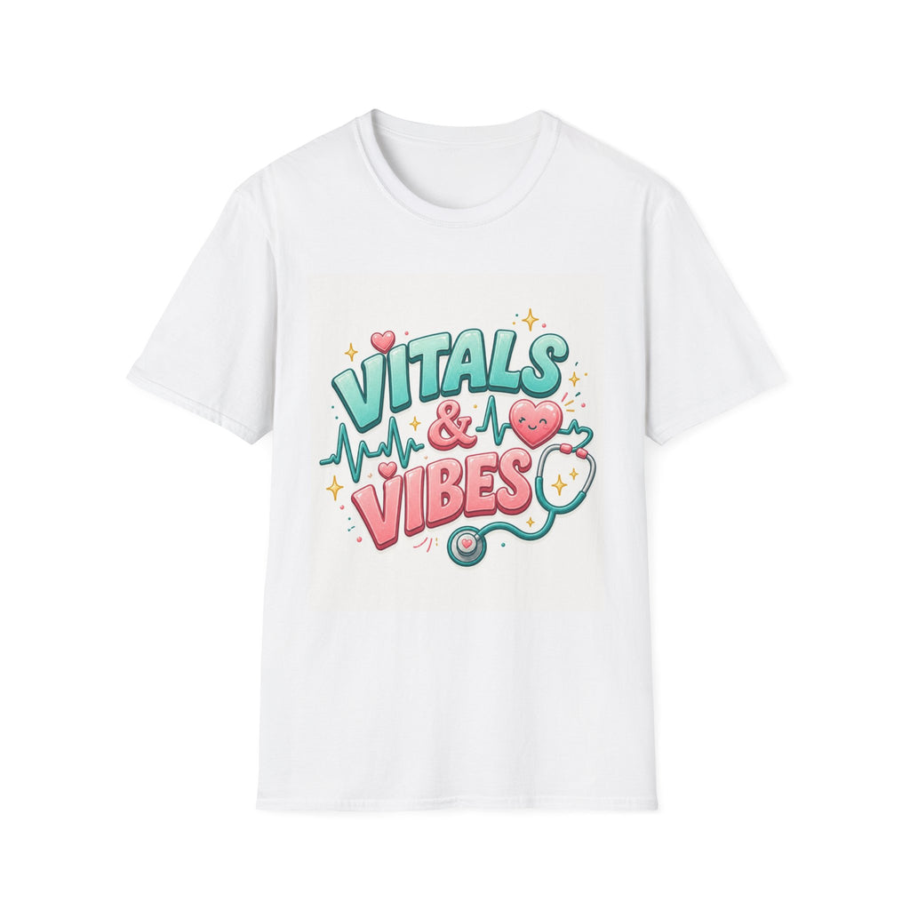Trendy Healthcare T Shirt Design Featuring Vitals And Vibes