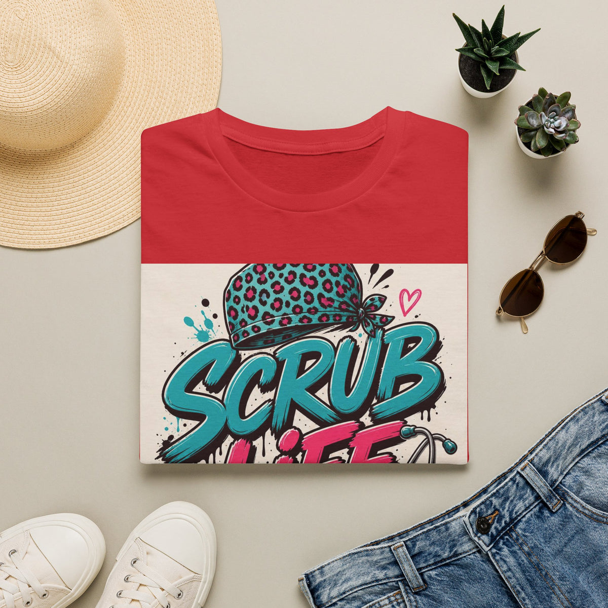 Scrub Life T Shirt Design Featuring Bold Streetwear Typography