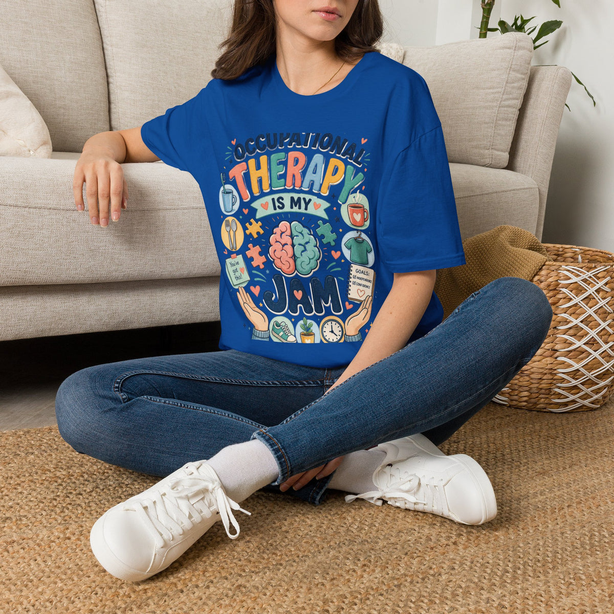 Playful T Shirt Design Celebrating Occupational Therapy Vibrantly Illustrated
