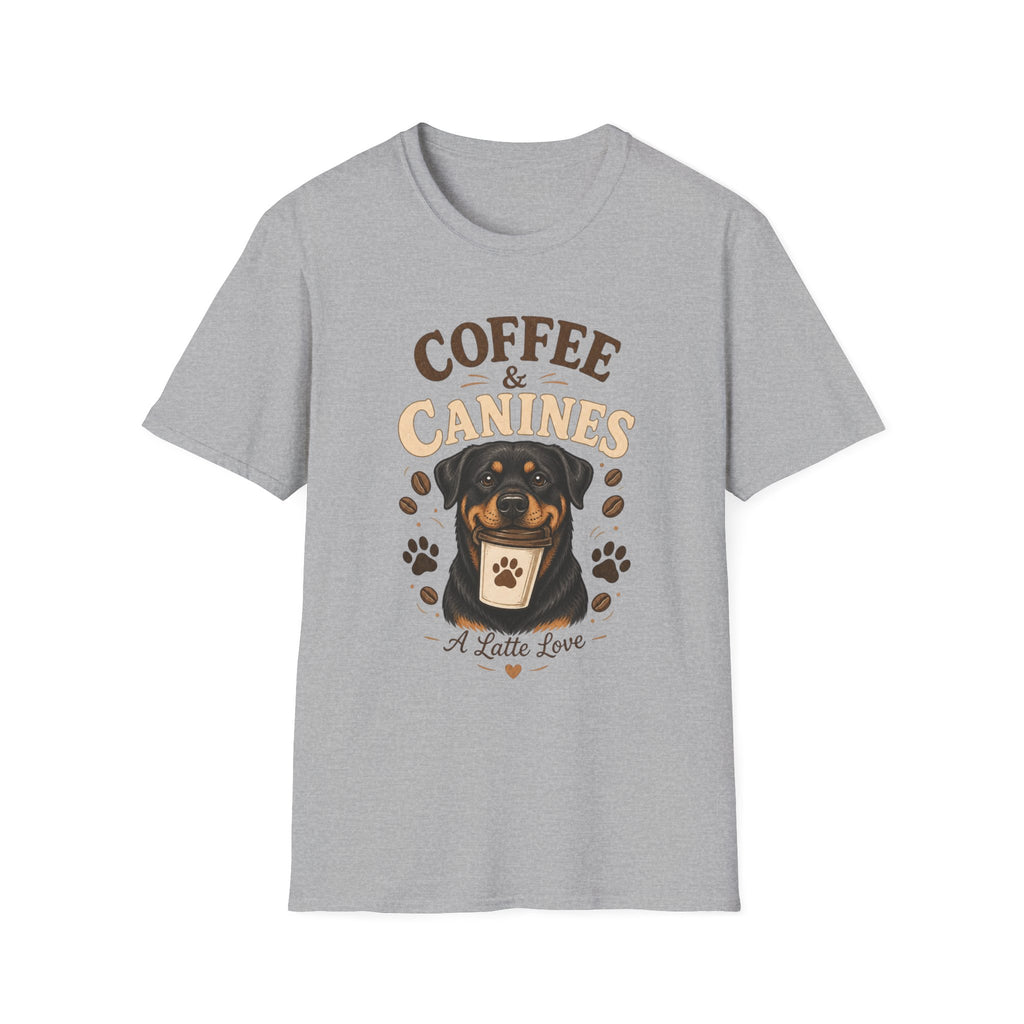 Coffee & Canines T-Shirt — Dog Lover Coffee Tee