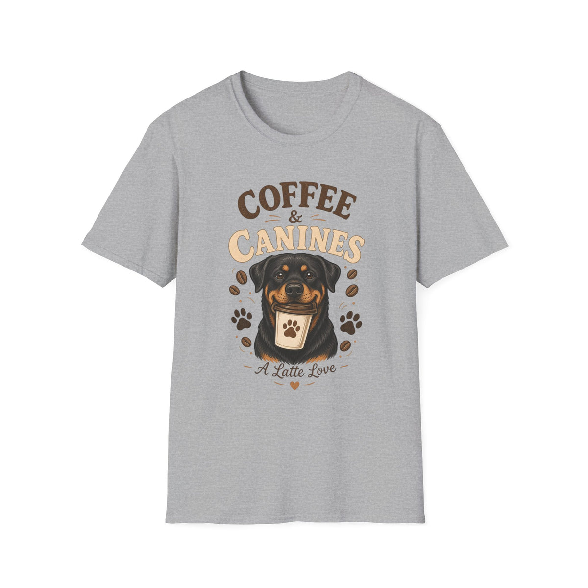 Coffee & Canines T-Shirt — Dog Lover Coffee Tee