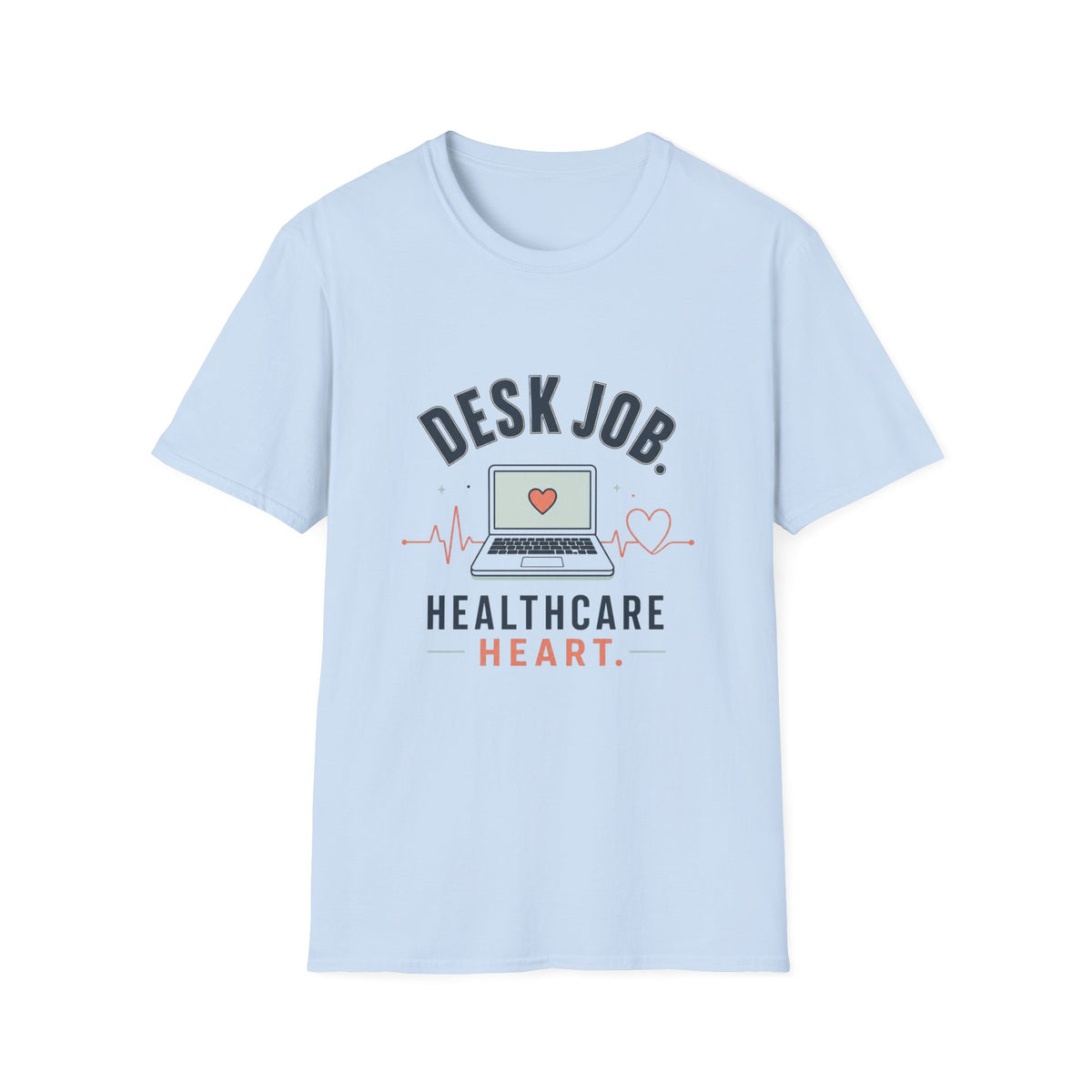 Minimalist T Shirt Design Showcasing Healthcare Heartbeat Concept