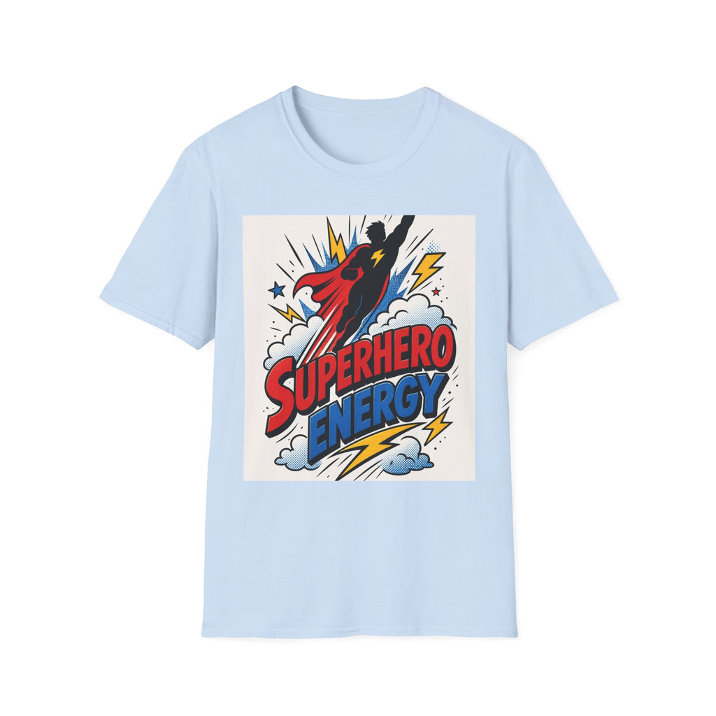 Dynamic Superhero Silhouette Soaring Through Colorful Clouds