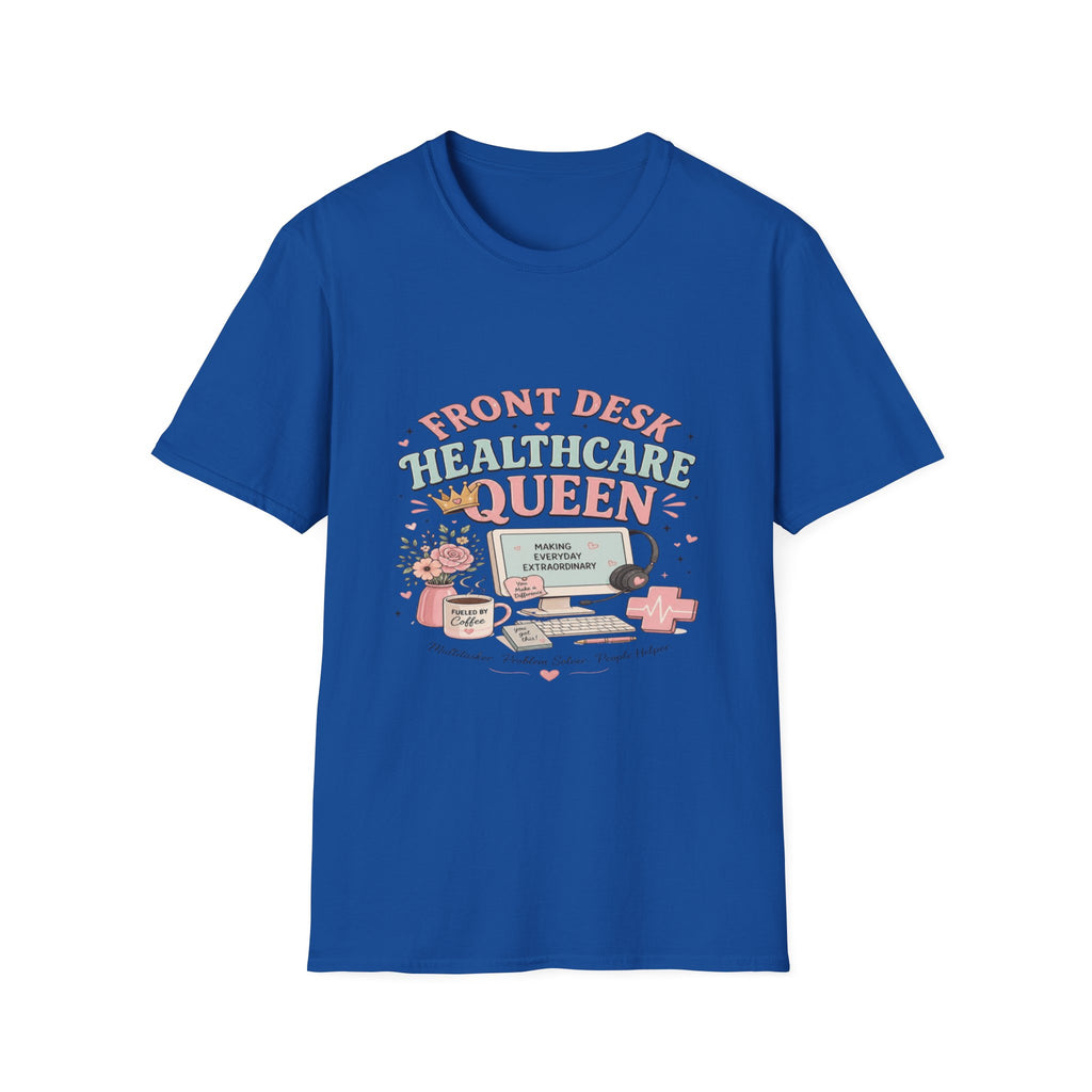 Playful Feminine Design For Front Desk Healthcare Queen- Graphic Tees