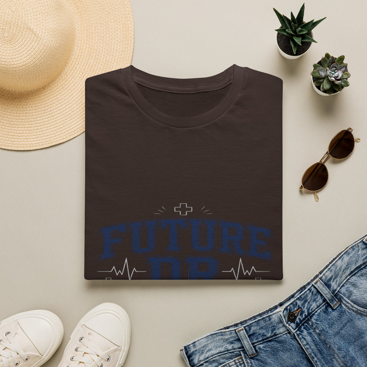 Collegiate T-shirt Design With Future Dr Text And Medical Accents- Graphic Tees