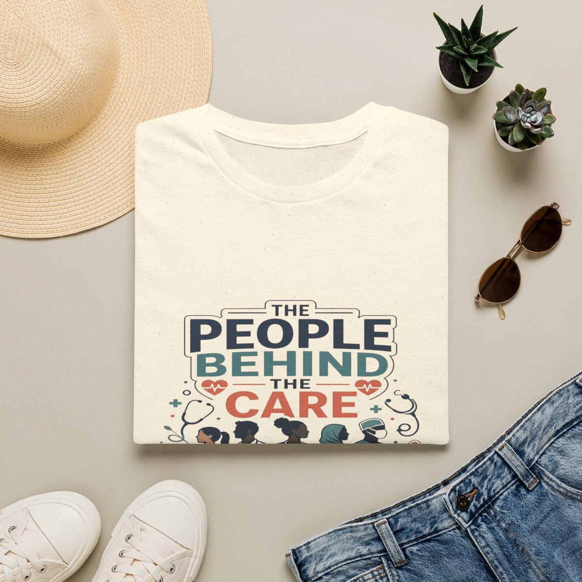 Modern T-Shirt Design Celebrating Healthcare Professionals' Dedication- Graphic Tees