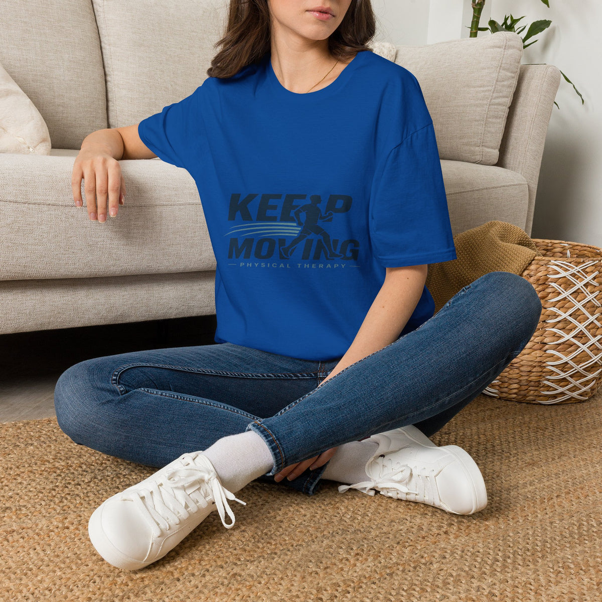 Minimalist T-Shirt Design Featuring _Keep Moving_ Statement- Graphic Tees