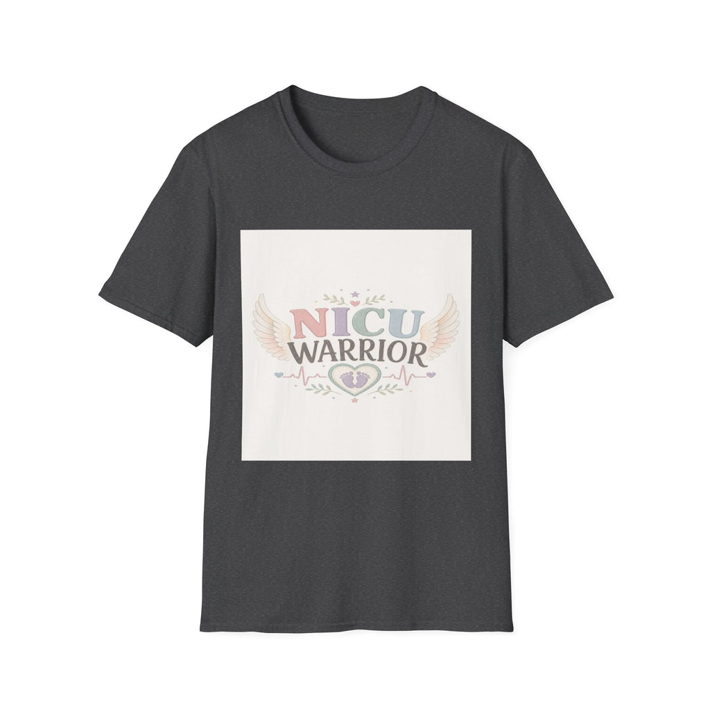 NICU Warrior Design With Baby Footprint And Angel Wings- Graphic Tees