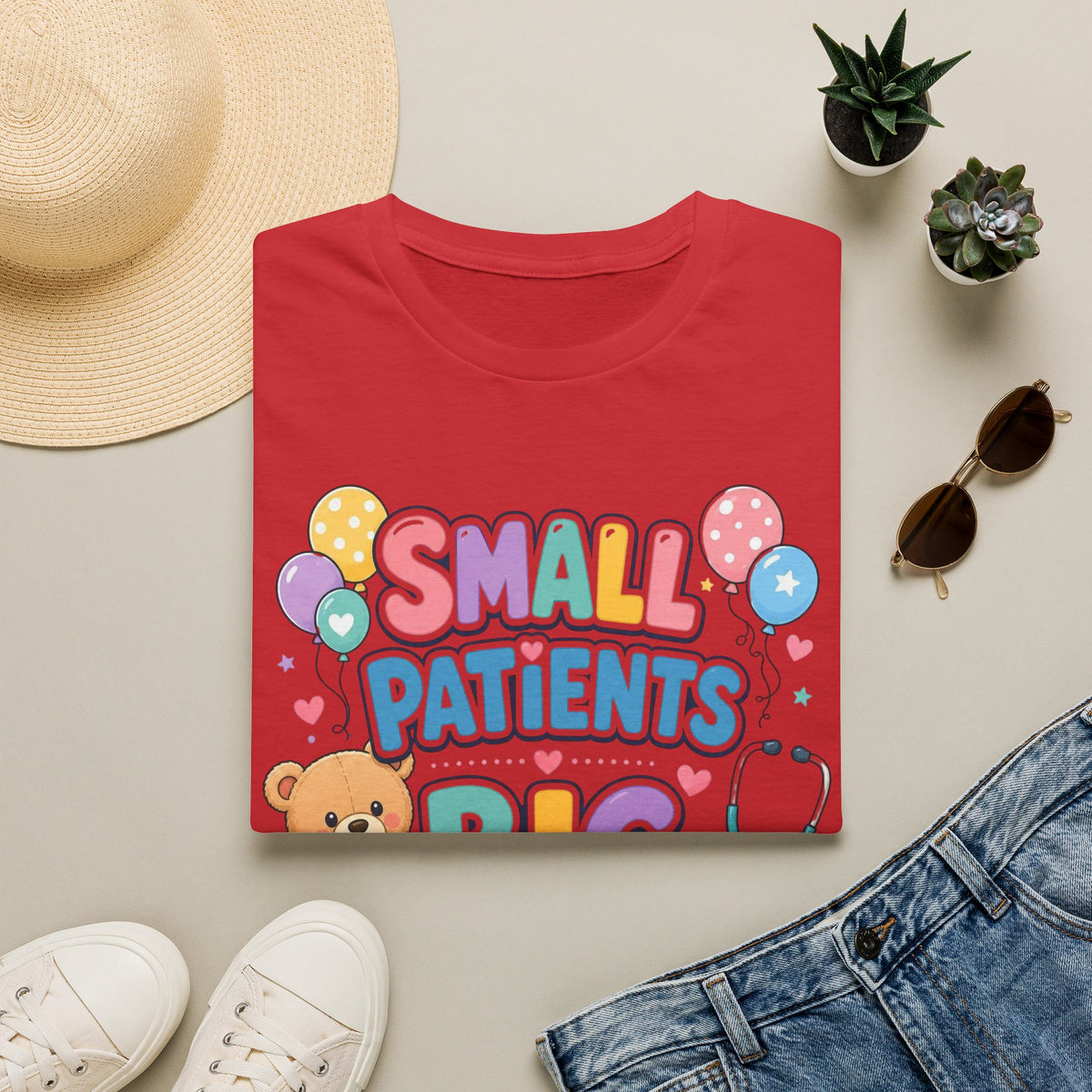 Vibrant T Shirt Design Celebrating Pediatric Care With Balloons
