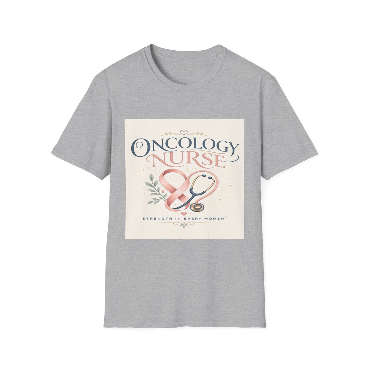 Elegant T-Shirt Design with Oncology Nurse Text and Symbolism- Graphic Tees